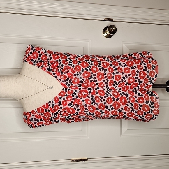 Cabi Flipside Red Floral Ruffle Blouse Size Small Style 5356 - Picture 5 of 11